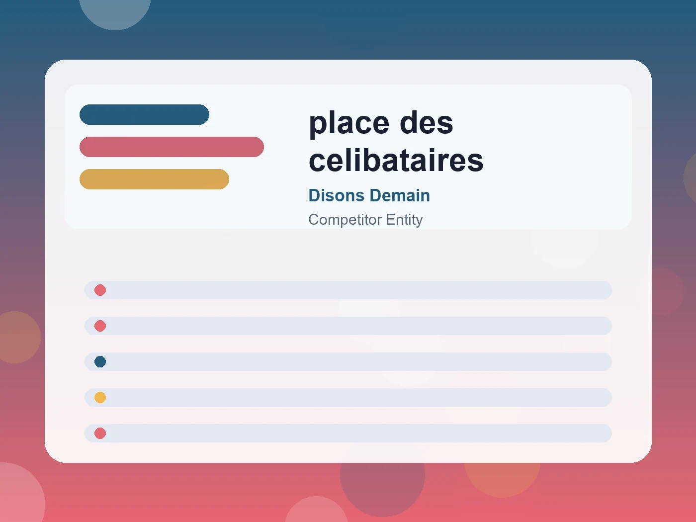 Disons Demain place des celibataires guide visual