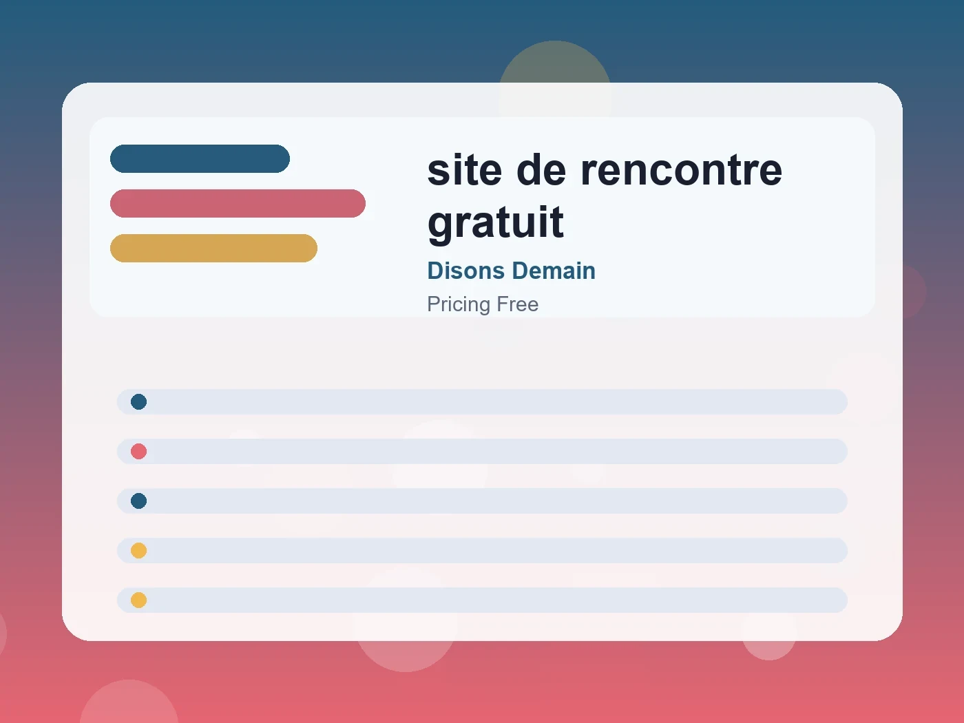 Disons Demain site de rencontre gratuit guide visual