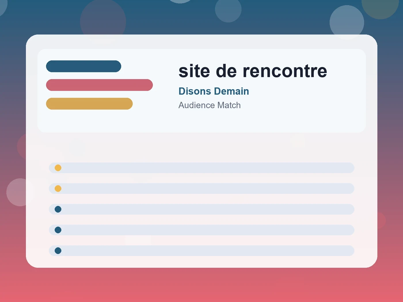 Disons Demain site de rencontre guide visual