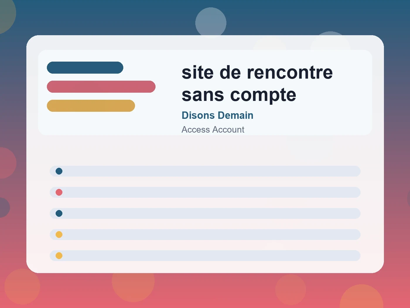 Disons Demain site de rencontre sans compte guide visual