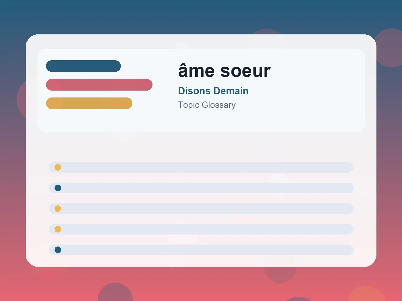 Disons Demain âme soeur guide visual