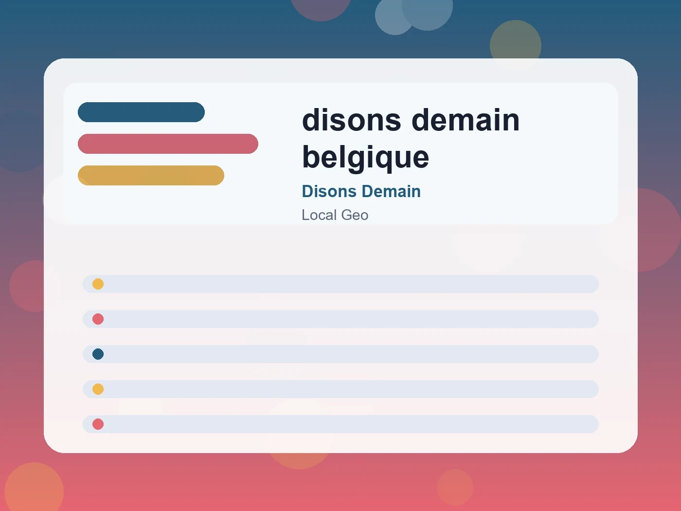 Disons Demain disons demain belgique guide visual