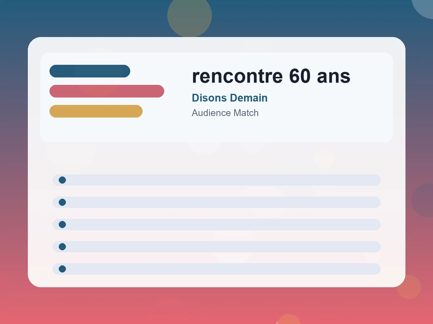 Disons Demain rencontre 60 ans guide visual