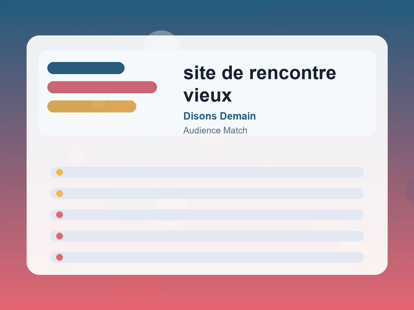 Disons Demain site de rencontre vieux guide visual