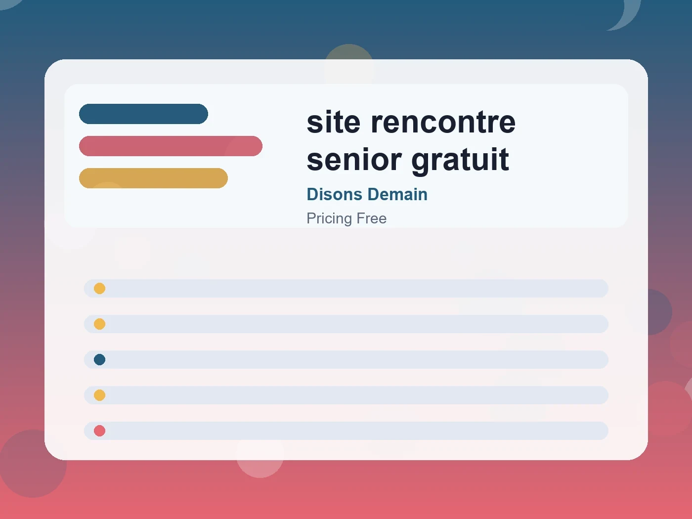 Disons Demain site rencontre senior gratuit guide visual